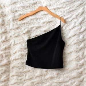 Black One-Shoulder Tank